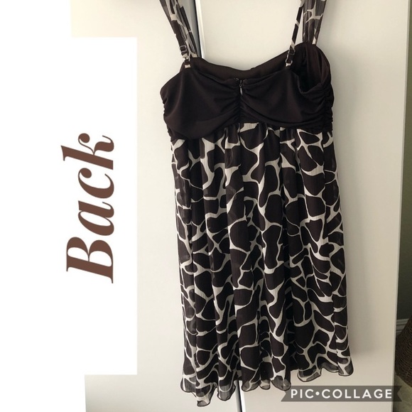 Cute Brown & White Giraffe Print Dress - Picture 3 of 4
